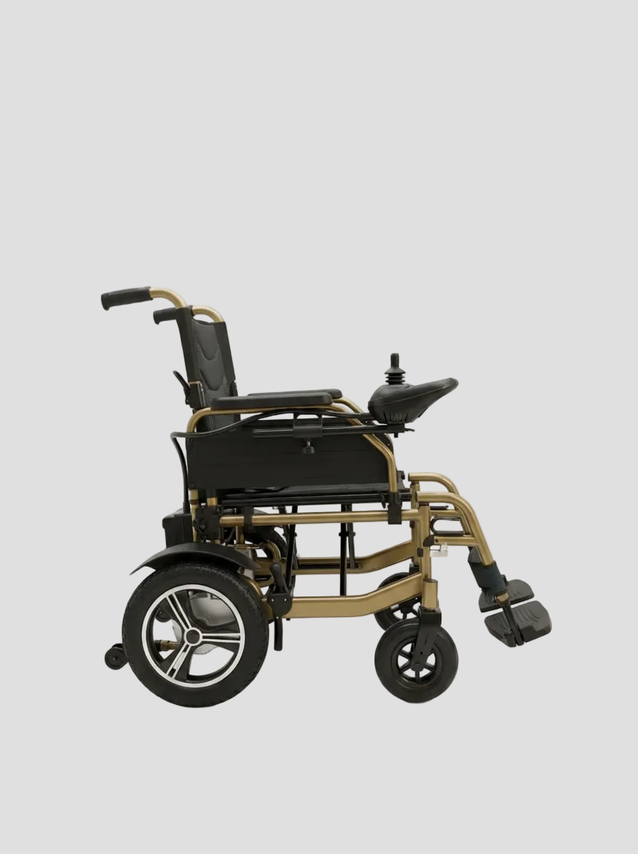 Electric wheelchair on a white background