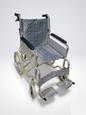 Wheelchair with patterned seat on a white background