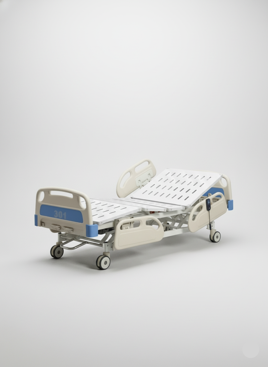 Hospital bed on a white background