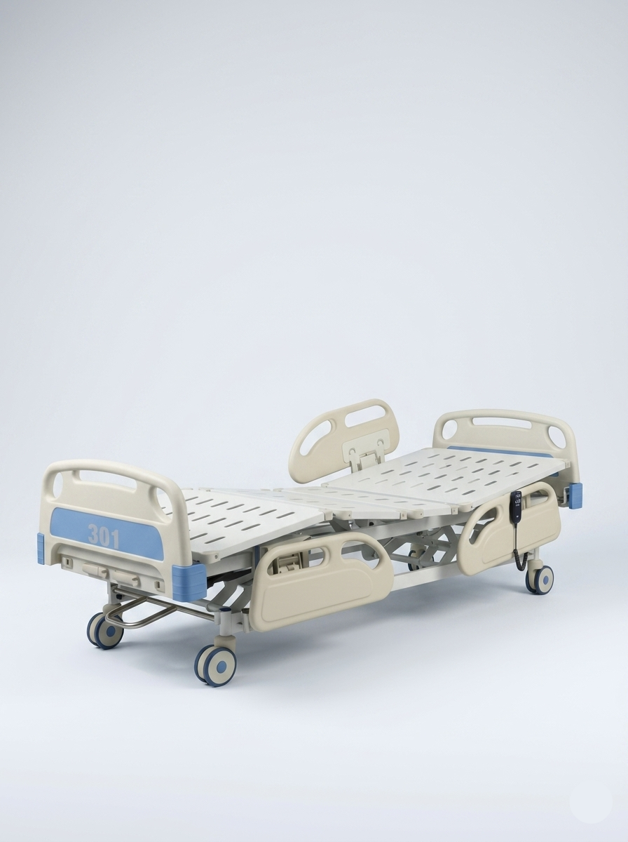 Hospital bed on a white background