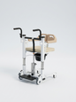 Medical mobility aid with seat and handles on a light gray background