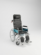 Wheelchair with a commode attached on a white background