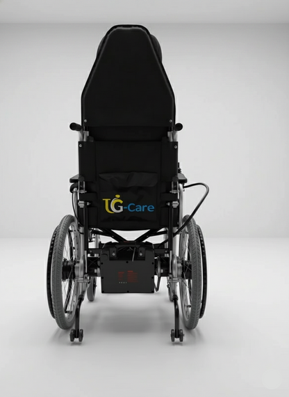 Wheelchair with 'LG Care' logo on a white background