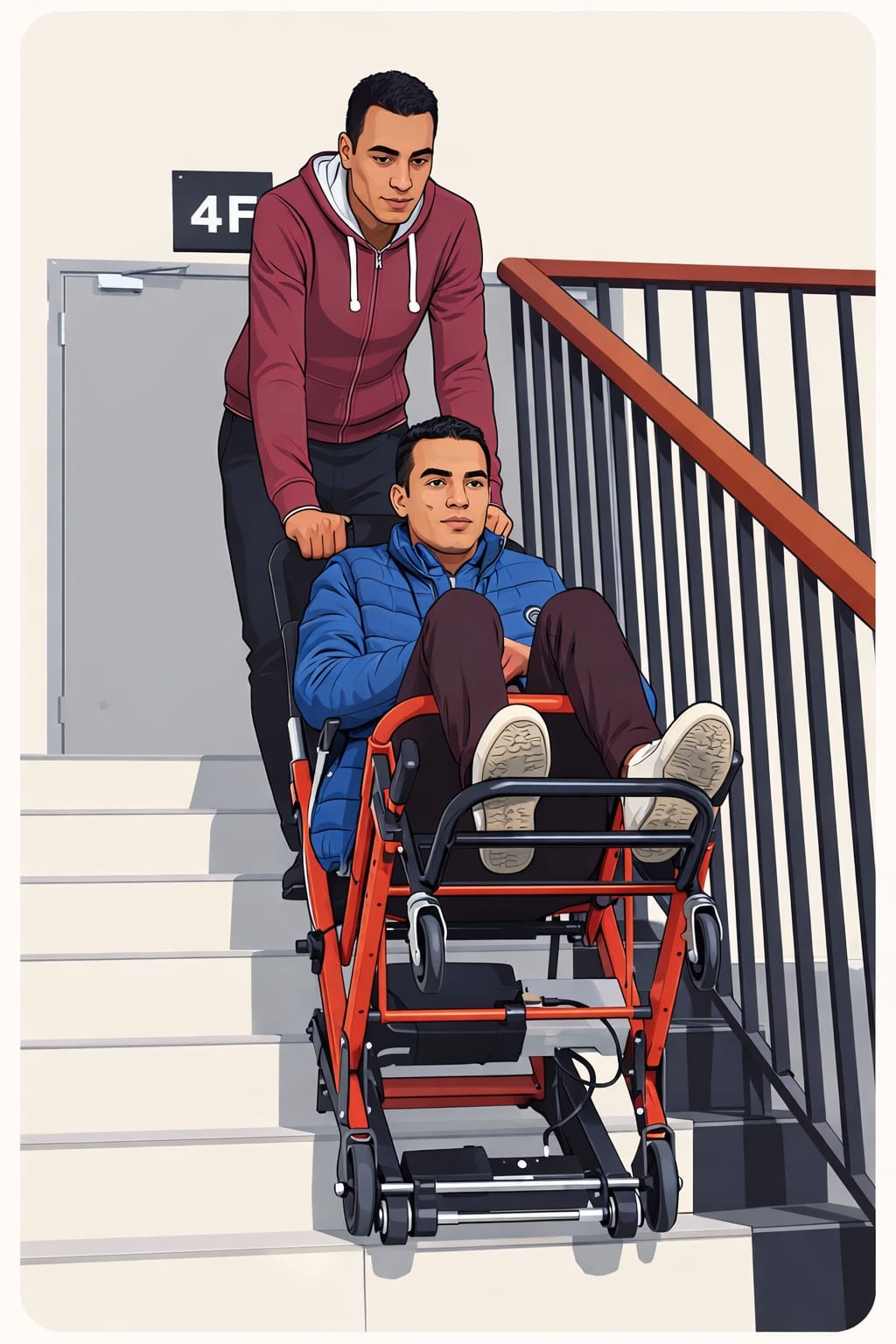 Electric Stair Climbing Wheelchair with Controller